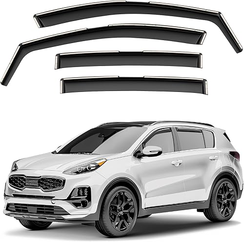 Deflectores de ventana, color humo, tintados en el canal, deflectores de visera de ventilación de ventana lateral, protectores de lluvia compatibles