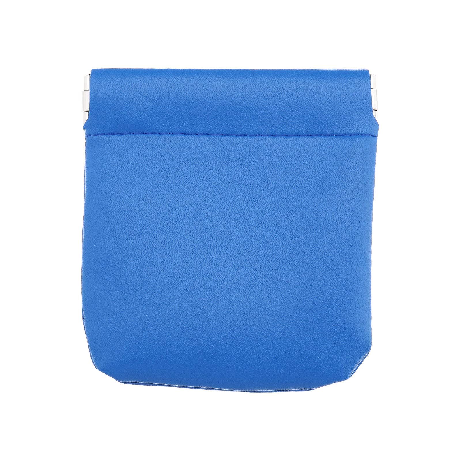 YINETTECH Mini Squeeze Coin Purse PU Leather Slim Wallet Miniature Coin Pocket Money Wallet Change Pouch Organizer for Coin Bank Card Headphones Blue