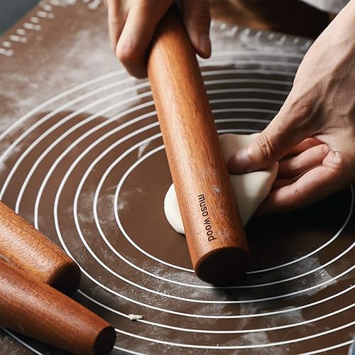 Miniatura 28 de Muso Wood Sapele - Rodillo francés de madera para hornear, rodillo cónico para fondant, corteza de pastel, galletas, pastelería