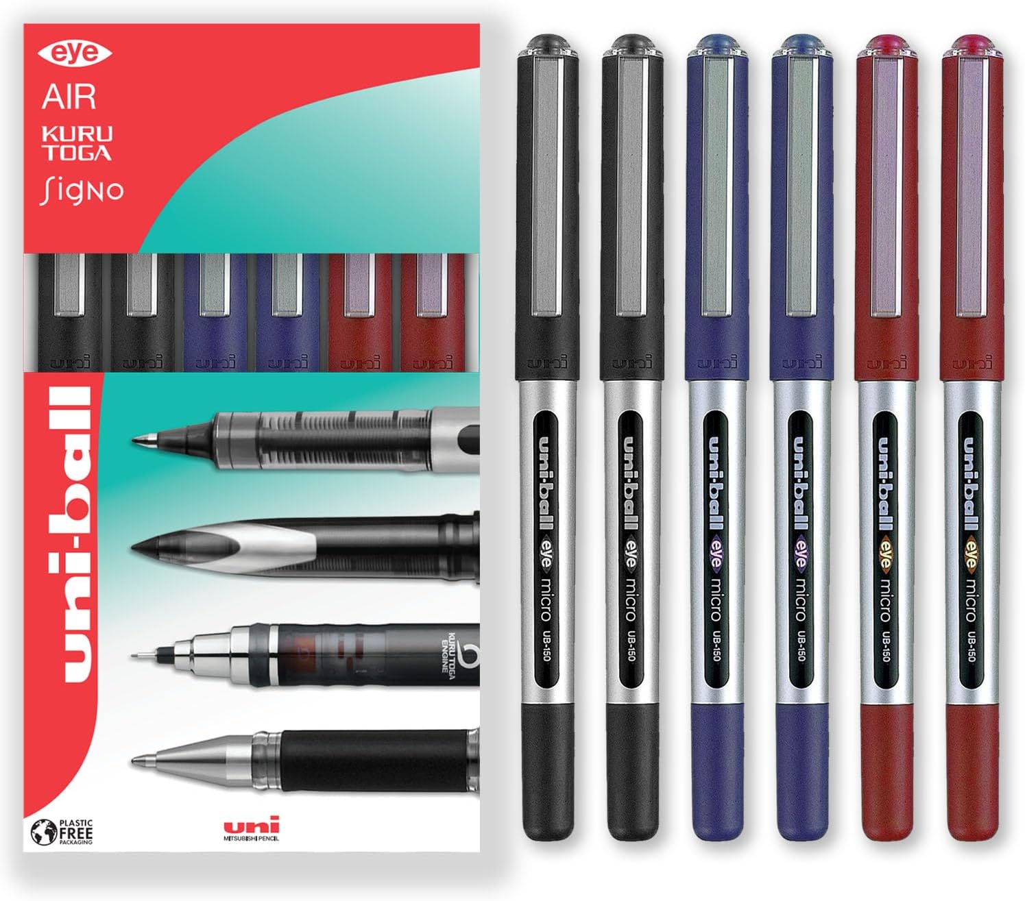 Amazon.com: uni-ball UB-157 Eye Fine Rollerball Pens, Blue Uni Super ...