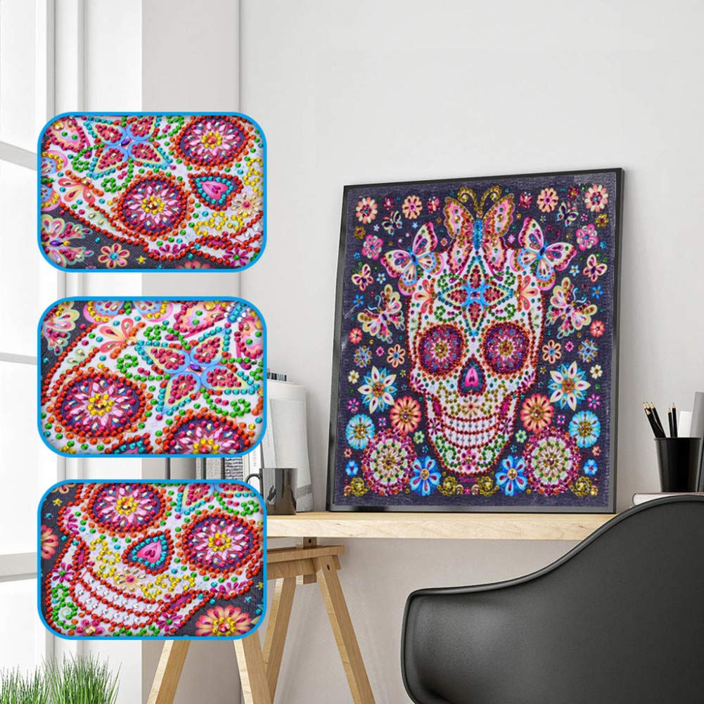ABEUTY - Kit per pittura a mosaico 5D con strass fai da te con mandala rosso e fiori floreali, pittura con diamanti e cristalli, kit per arte ( Mandala 6