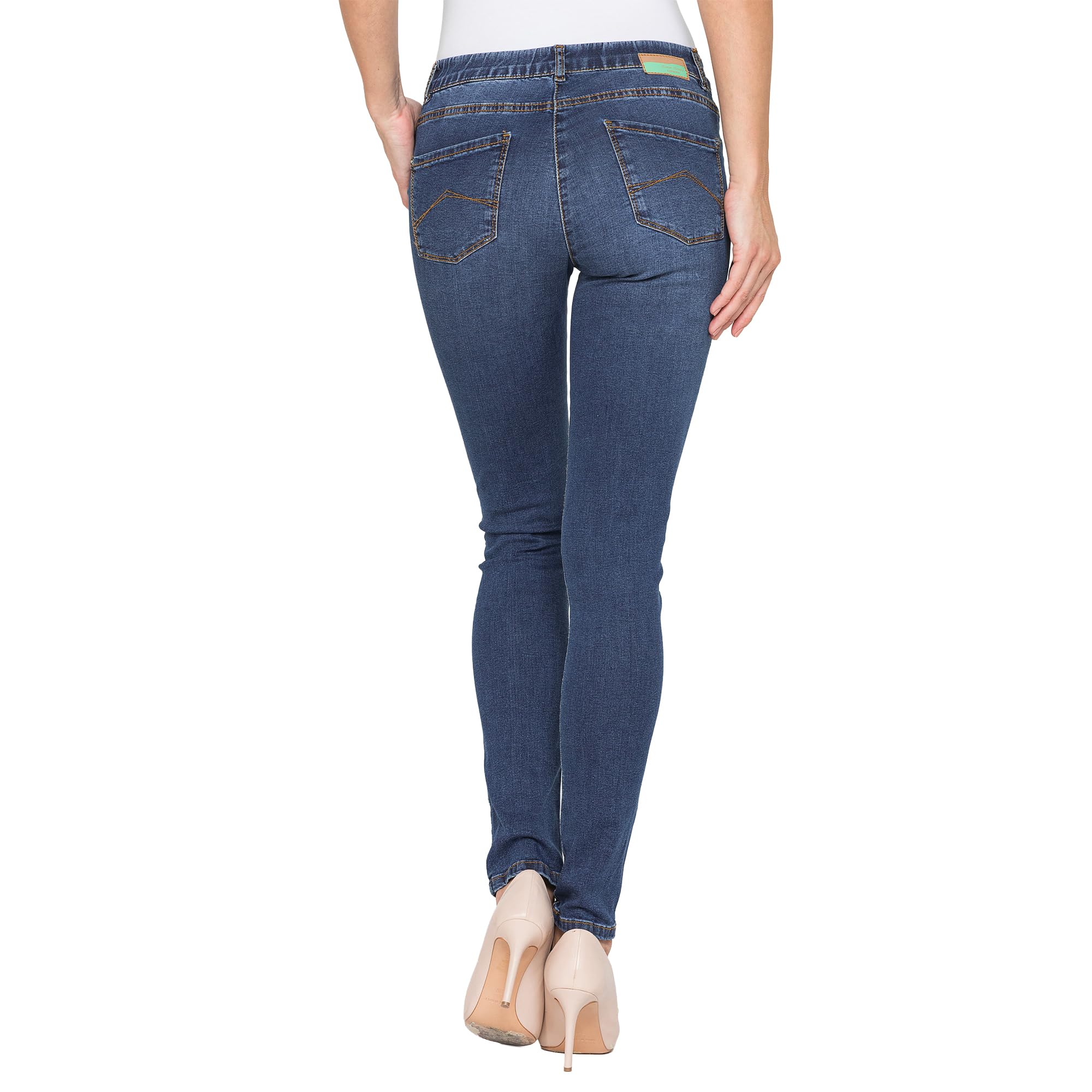 Carrera Jeans Donna in Denim, Blu Medio (L)