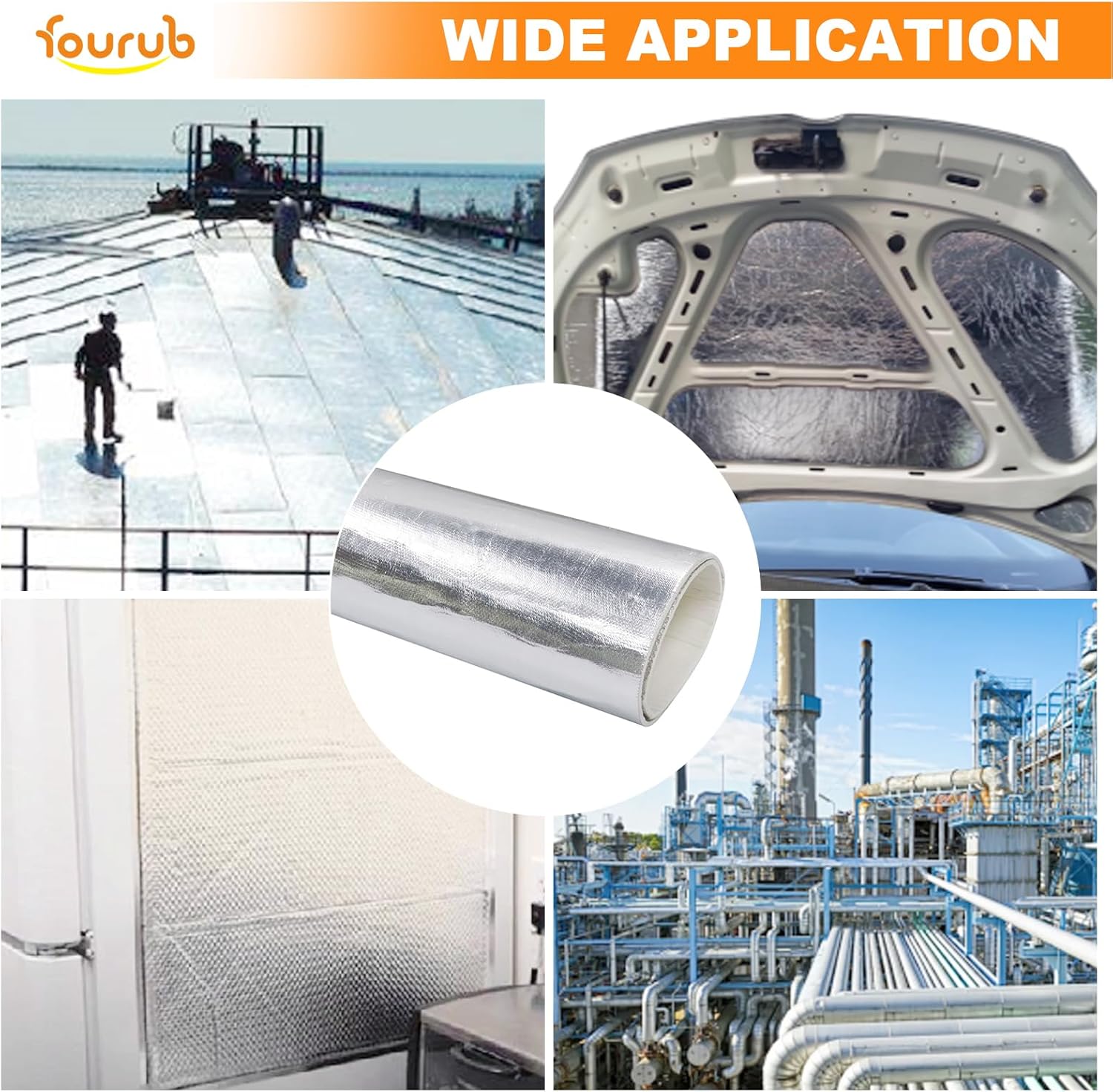 Automotive Aluminized Heat Shield Up to 2280°F High Temp Thermal Barrier Fiber (None Adhesive Backed-1/4" x 36" x 24")