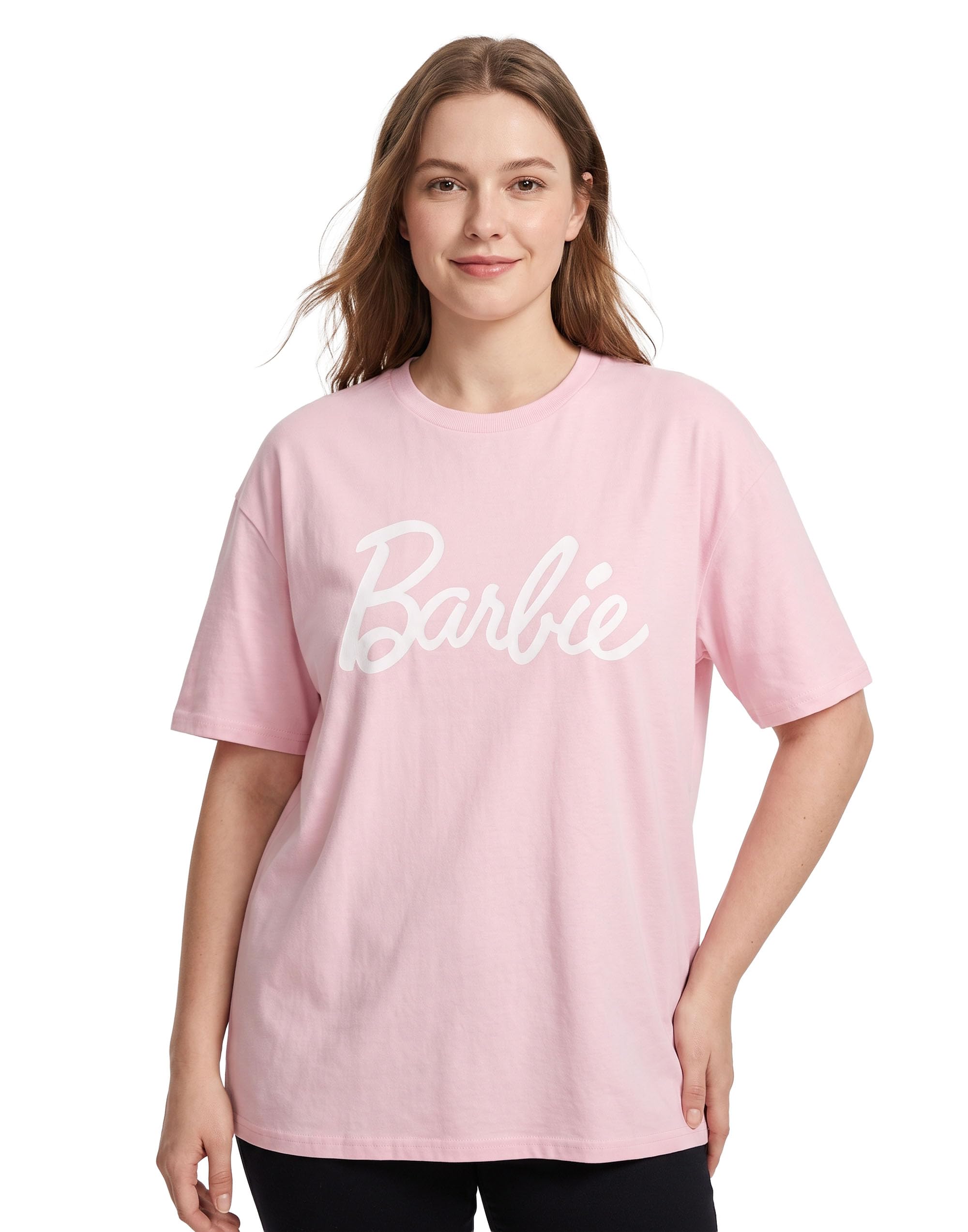 Barbie (Small) Short Sleeved T-Shirt (Womens Pink)