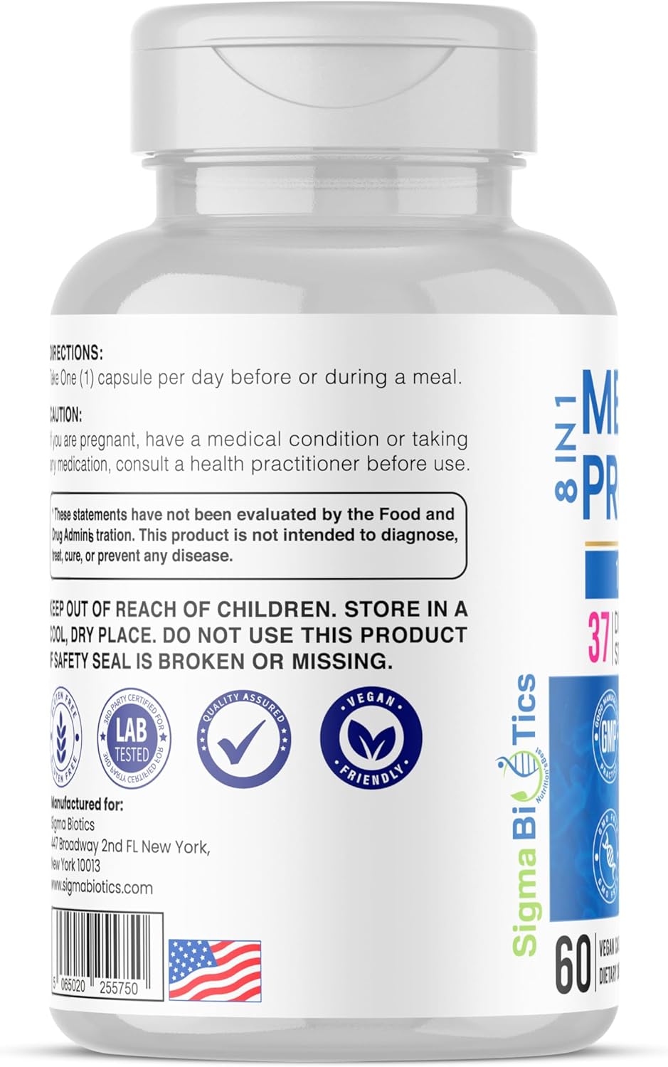 Probiotics for Men - 150 Billion CFU Acidophilus Capsules with Prebiotics & Postbiotics - Supports Gut Microbiome, Colon & Immune Health - 37 Strains with Digestive Enzymes - 60 Vegan Capsules - Image 9