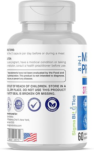 Miniatura 9 de Probiótico para hombres 150 mil millones de UFC  34 cepas con prebióticos orgánicos y enzimas digestivas  Apoya la salud digestiva, microbioma