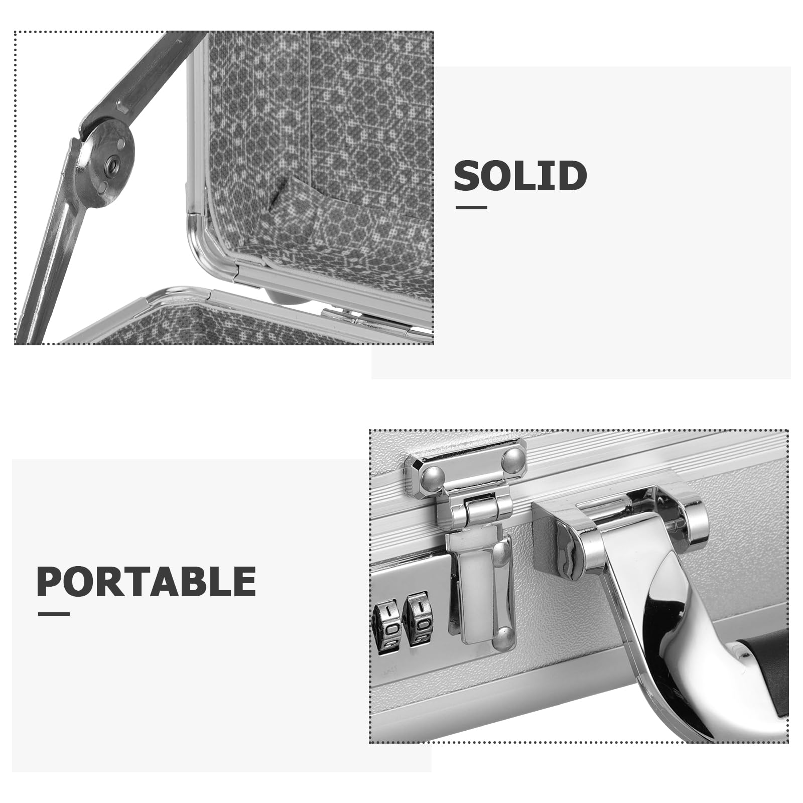 DOITOOL Valigetta Portautensili in Lega di Alluminio 14" Resistente con Lucchetto a Combinazione, Scatola Portaoggetti con Maniglia Ergonomica, Custodia Sicura per Utensili da Lavoro