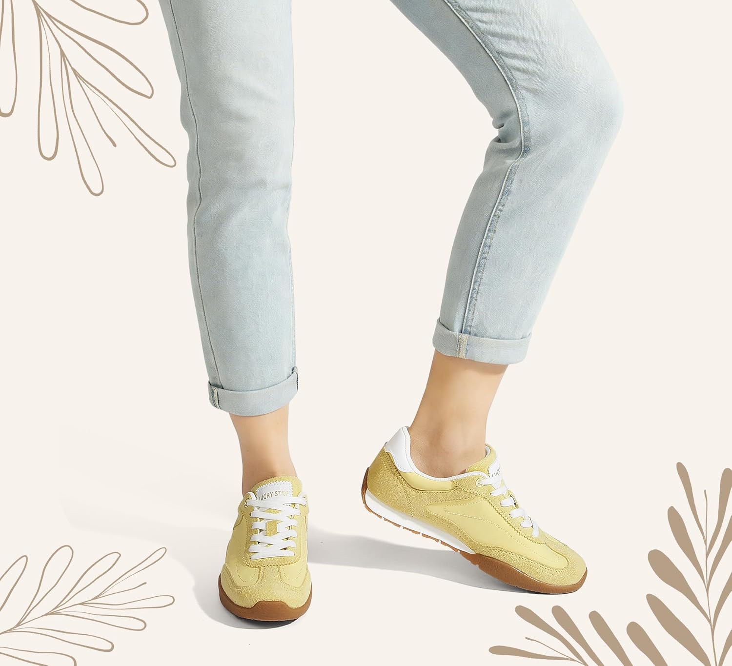 LUCKY STEP Women's Retro Casual Fashion Sneakers Classic Anti-Slip Neutral Walking Shoes Stylish Trainers Tennis Trendy Footwear - Image 8