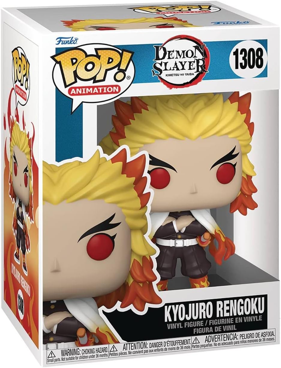 POP Anime: Kyojuro Rengoku Funko Vinyl Figure (Bundled with Compatible Box Protector Case), Multicolor, 3.75 inches