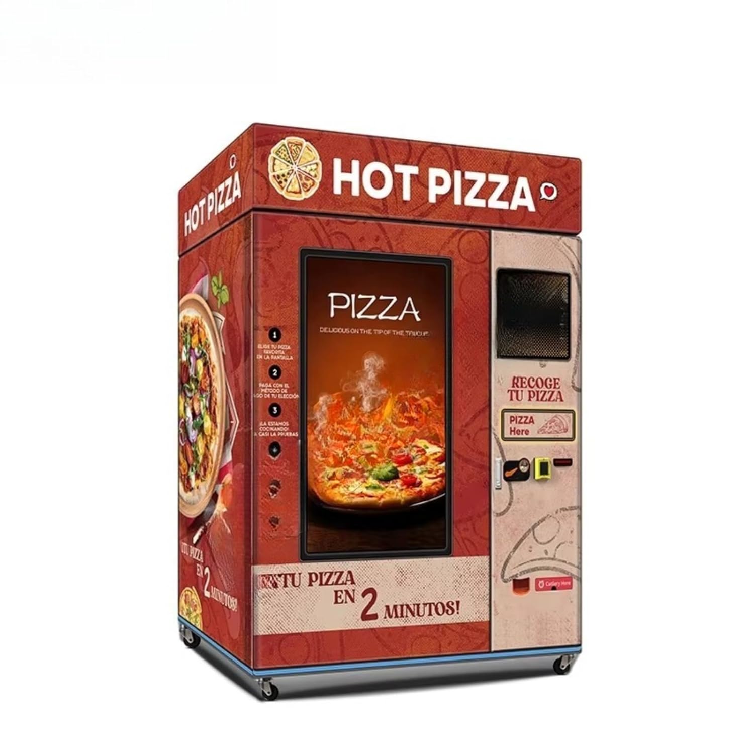 Energy Efficient Pizza Vending Machine Eco-Friendly Pizza Kiosk with Smart Sleep Mode - LED Lighting Reduces Low Operating Cost, Ideal for Small Businesses and Pop-Up Shops