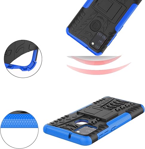Miniatura 6 de Funda para teléfono Samsung Galaxy A21S con protector de pantalla de vidrio templado y soporte, accesorios de protección híbrida dura, resistente,
