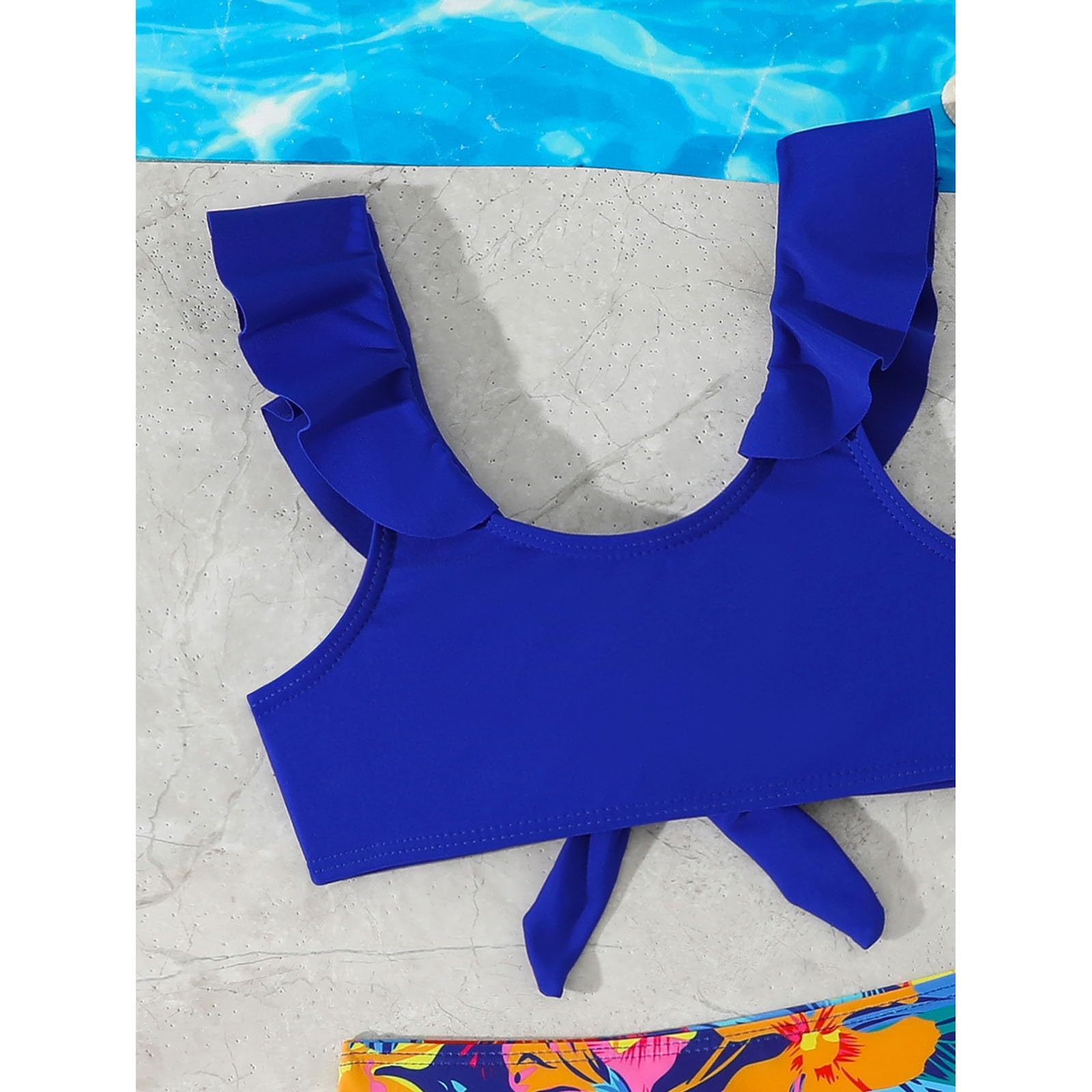 Generisch Traje de natación para niña, traje de baño de dos piezas para niñas con protección 50+ bañador para playa, piscina