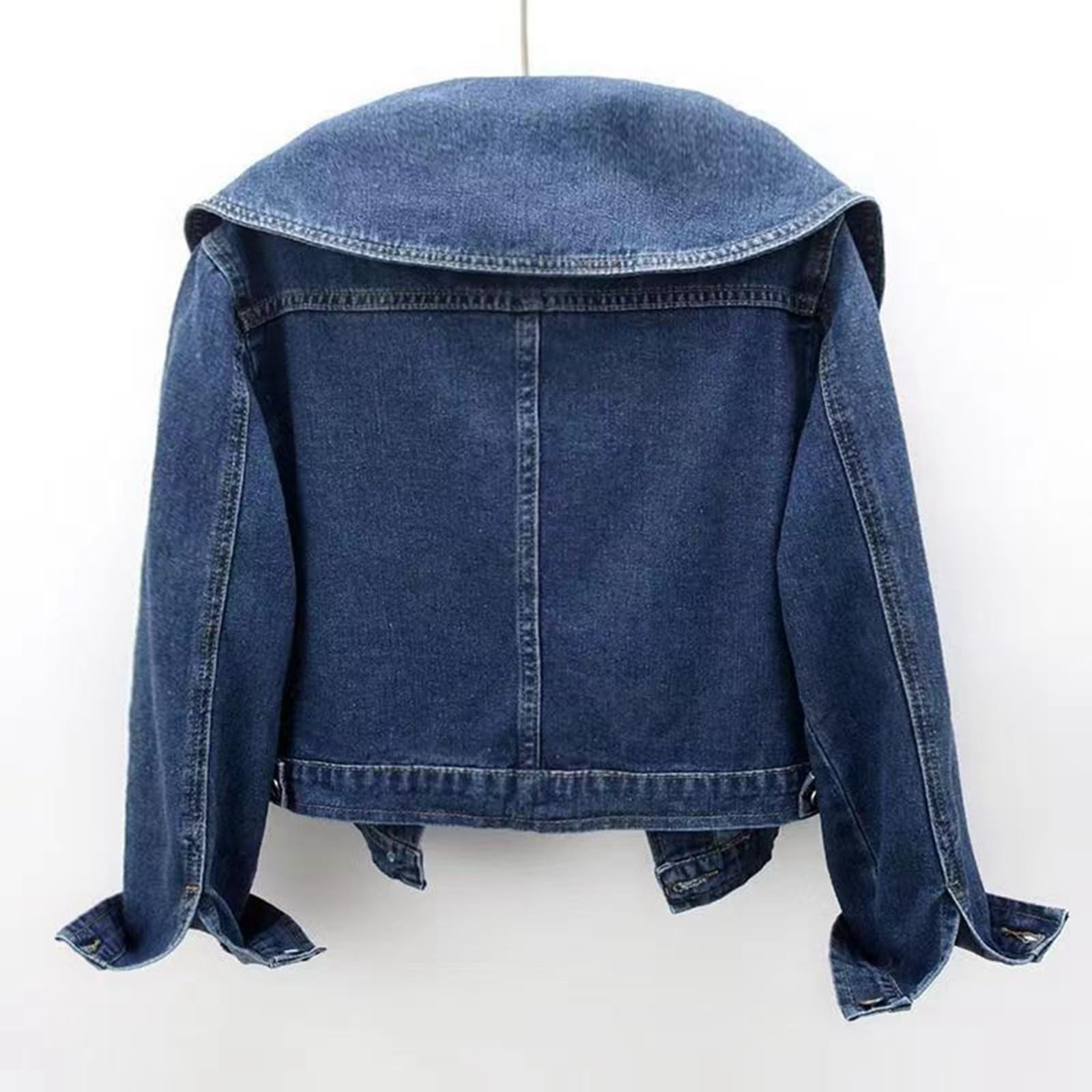 Giacca in jeans da donna con bottoni in metallo, cappotto con colletto a risvolto, da donna, con tasche, elegante giacca primaverile