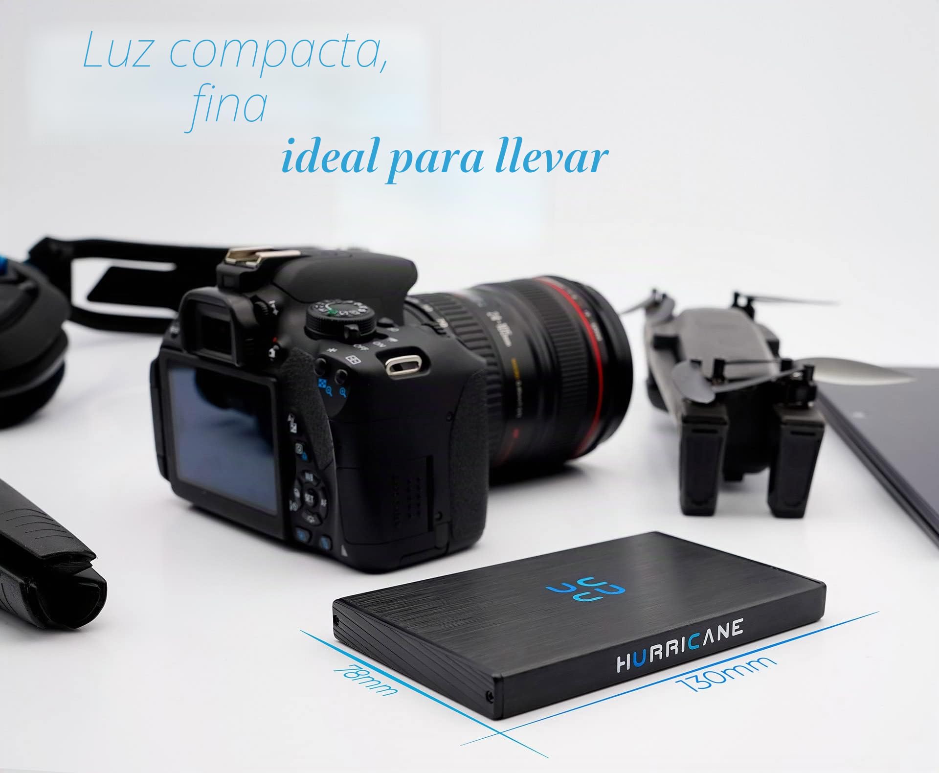 Hurricane GD25612 - Disco Duro Externo (1 TB 2,5", USB 3.0, TV PC, PS4, PS5, Xbox, Compatible con Windows Mac Linux