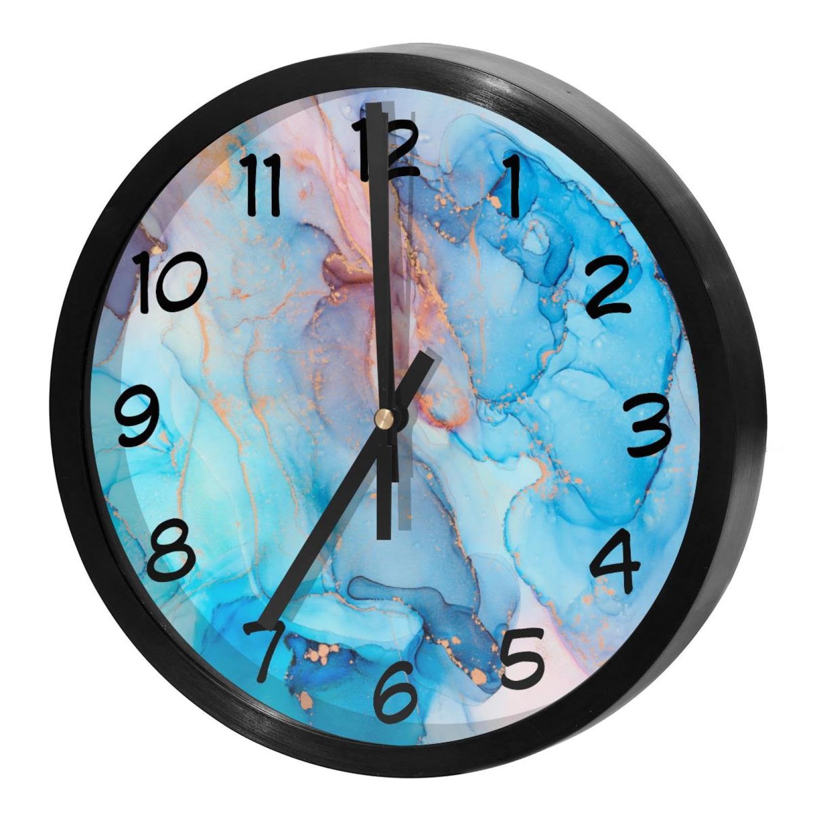 Horloge murale à quartz sans tic-tac effet texture artistique d'encre