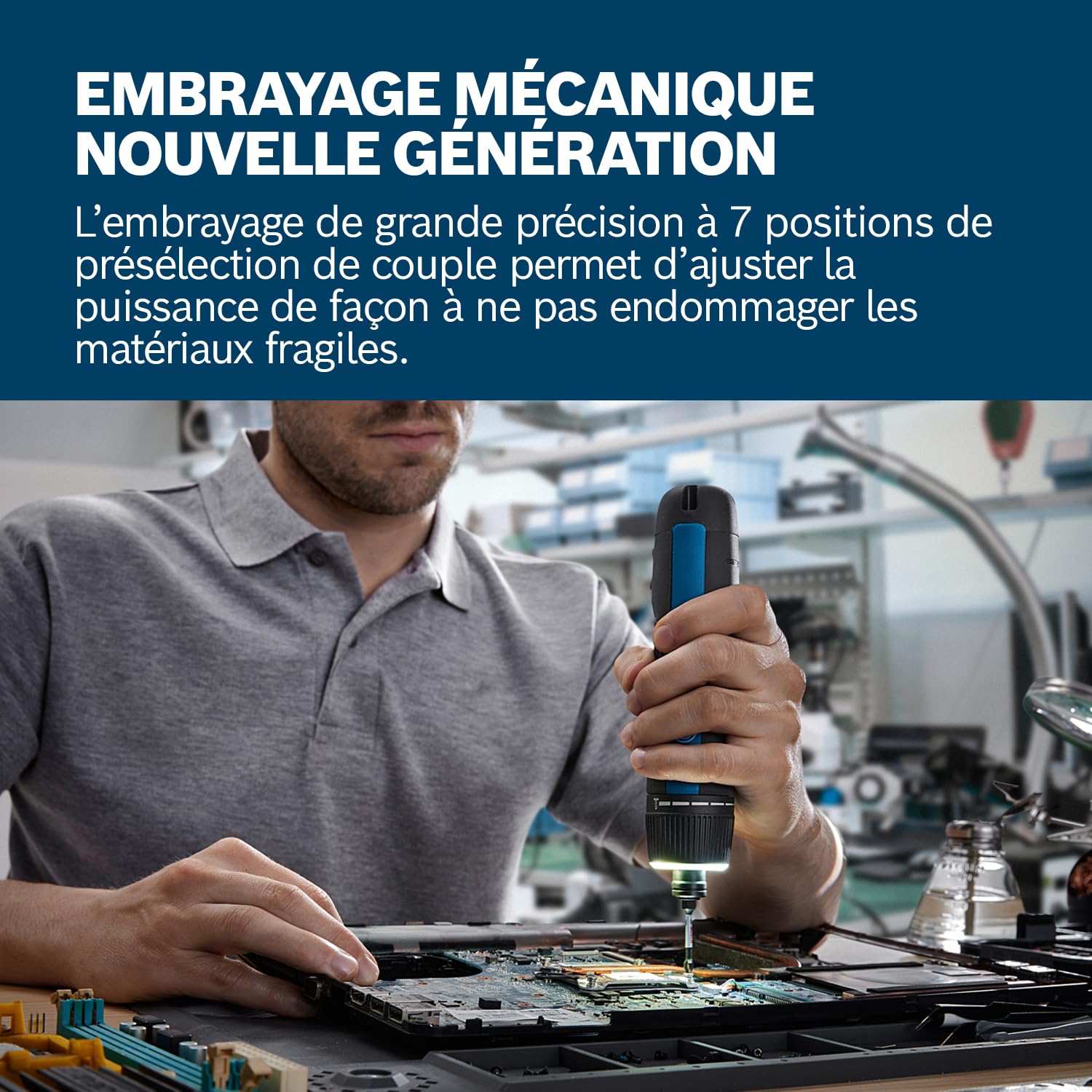 Bosch Professional tournevis sans-fil Bosch GO 3 (avec set de 8 embouts, porte-embout, câble USB-C, mini coffret)