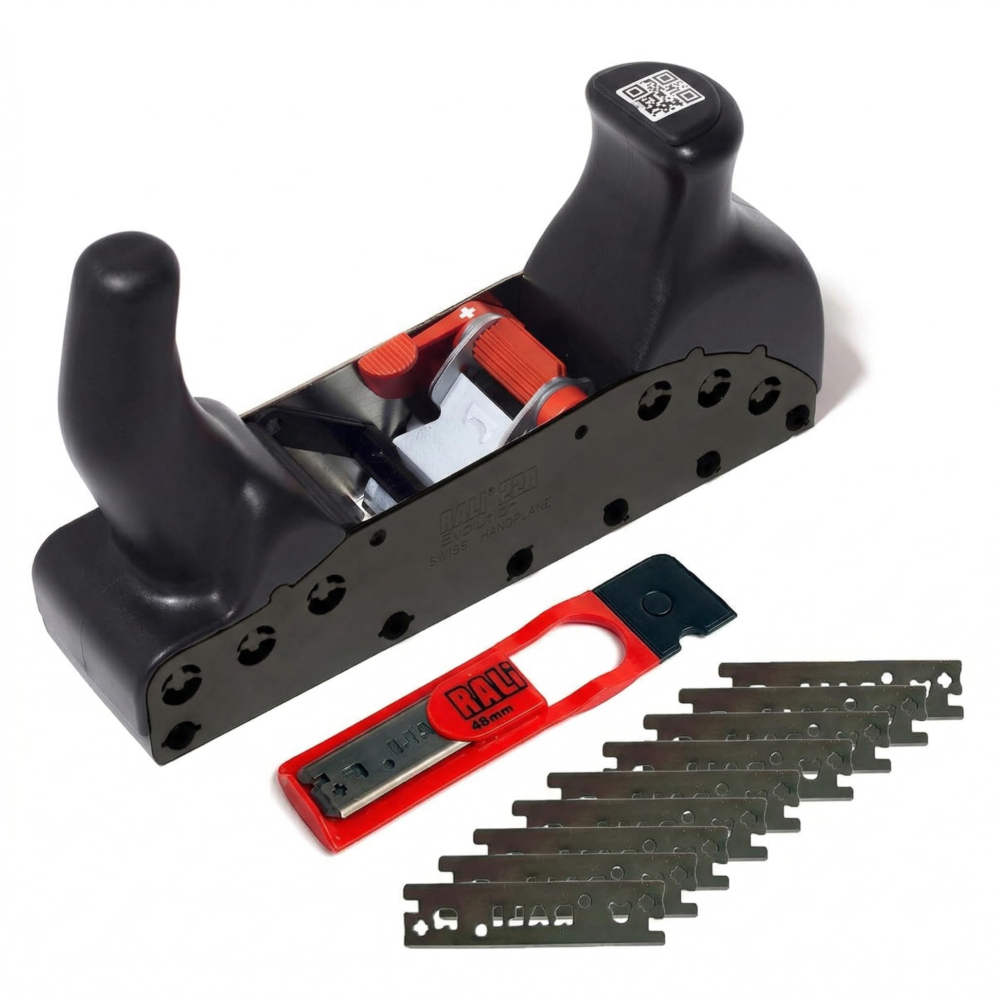 RALI 220 EVO B Profi Handhobel Set mit 10 Ersatzmessern - Putzhobel ohne Nachschärfen für Schreiner und Tischler