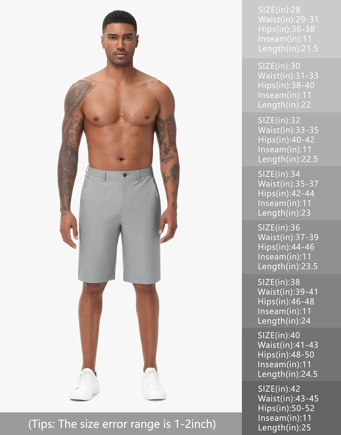 JWM Men's Golf Shorts 8" 11" Stretch Lightweight Hybrid Casual Dress Work Long Short with Zipper Pocket Flat Front Quick Dry - Image 7