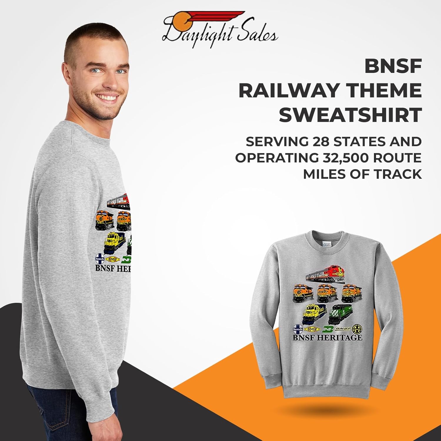 Daylight Sales BNSF Heritage Authentic Railroad Sweatshirt [14] - Image 4