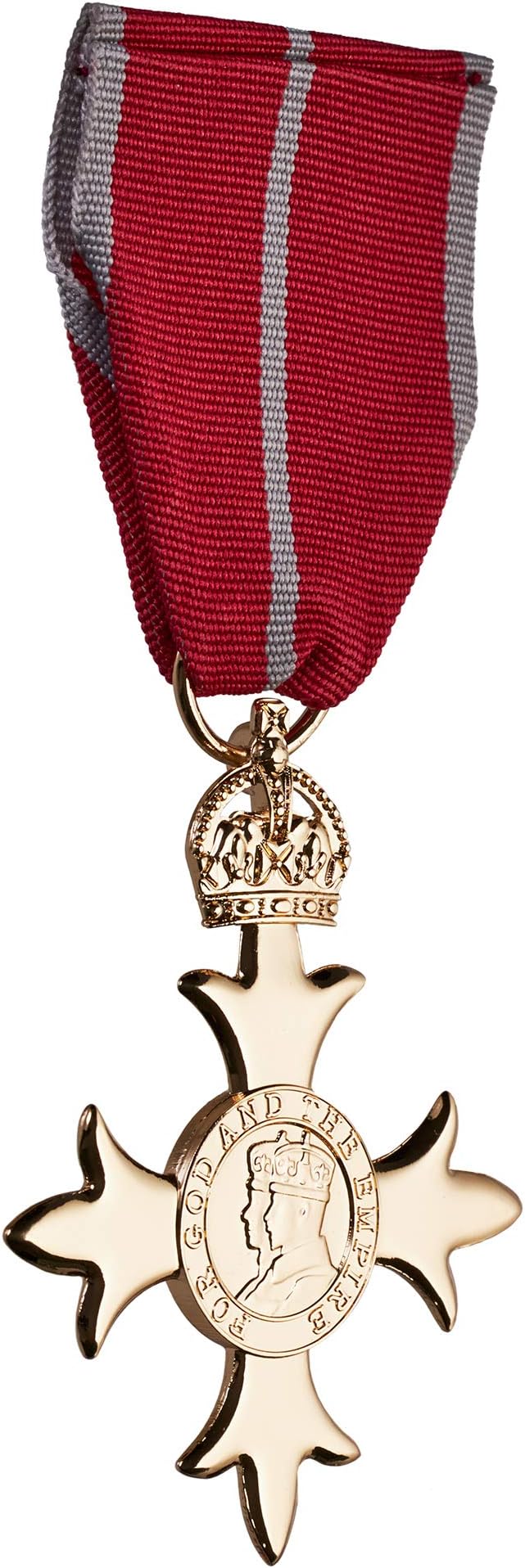 Full Size Replica OBE Medal. Military Award/Ribbon. Order of the British Empire. Reproduction/Copy 24ct Gold