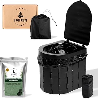 WC Portátil para Camping con Gel Aglutinante: Máxima Higiene en tus Aventuras al Aire Libre - Inodoro portatil, Orinal portatil, Wc portatil Camping, Urinario portatil Mujer, Vater portátil