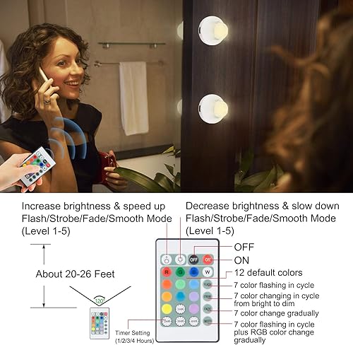 Miniatura 2 de LUXSWAY Focos de luces, luz de disco cambiante de 12 colores para obras de arte, focos interiores regulables con cabezal giratorio de 330, luz de