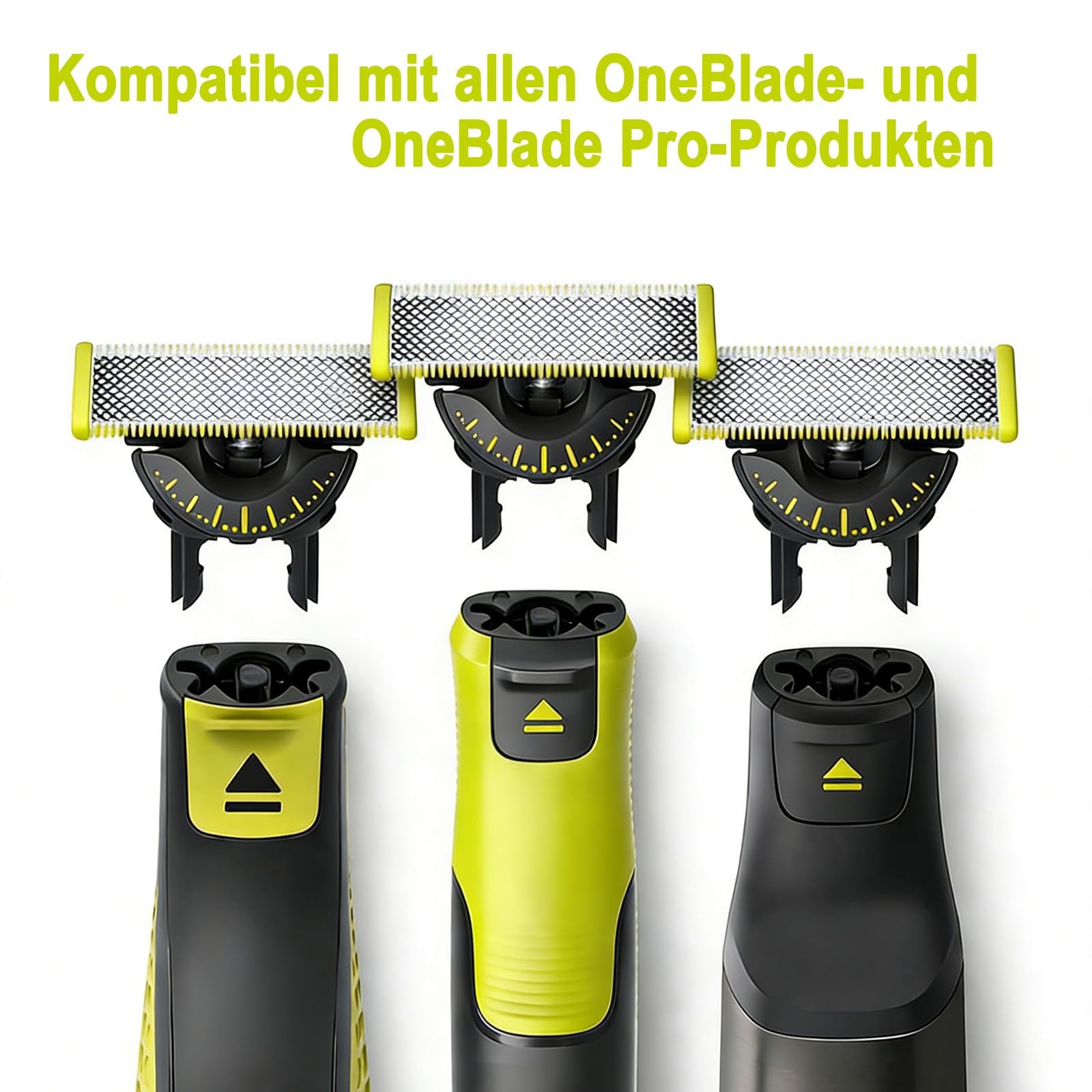 2 Stück 360° Ersatzklingen für Philips OneBlade & OneBlade Pro – Bruchsicher mit Rotationskopf für Gesicht & Körperrasur