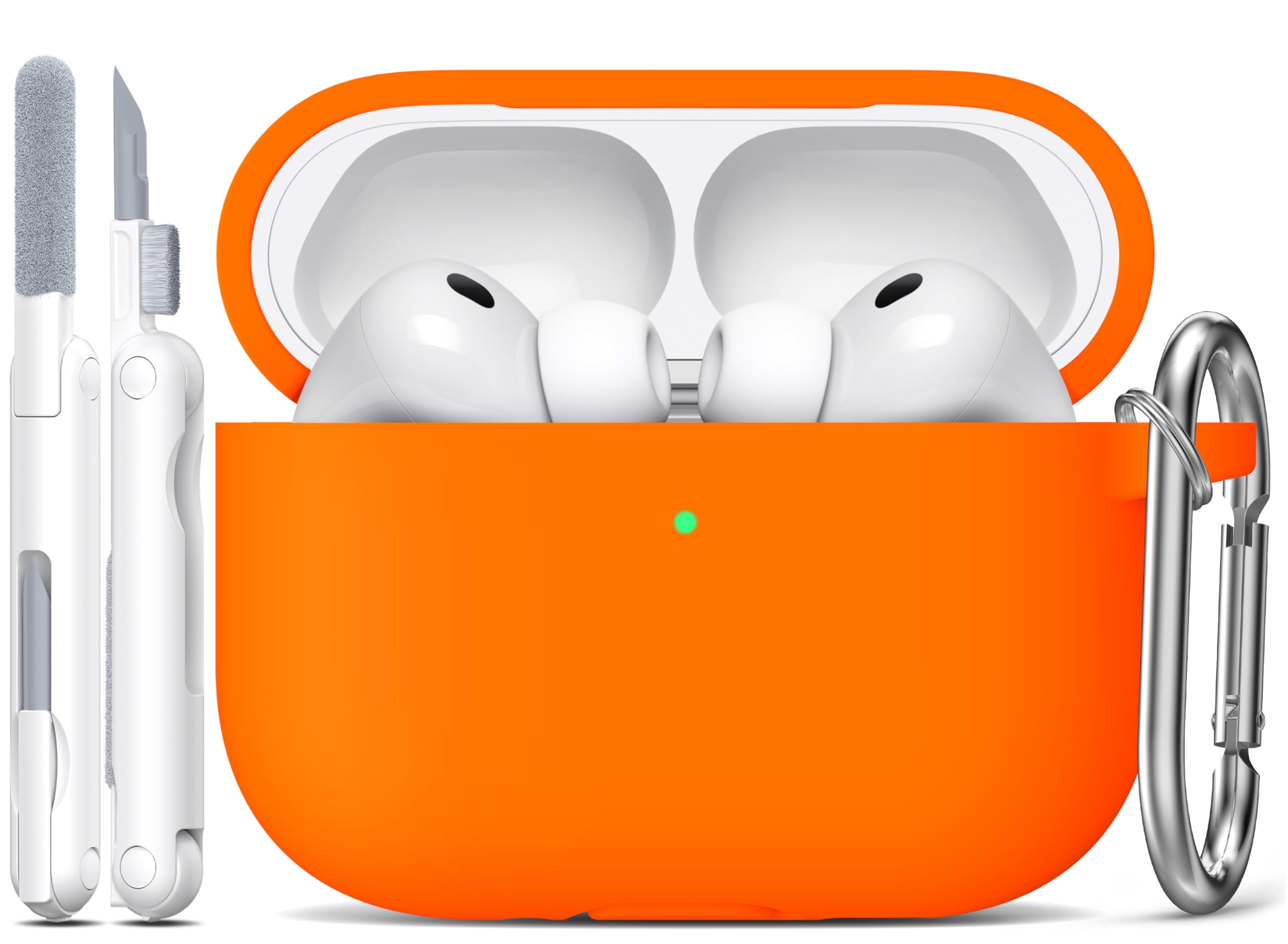 R-fun Funda para AirPods 4 con Kit de Limpieza, Case de Silicona Suave con Llavero, Funda Protectora Completa para Hombres y Mujeres, Compatible con Apple Latest Airpods 4th, Rojo — view 49