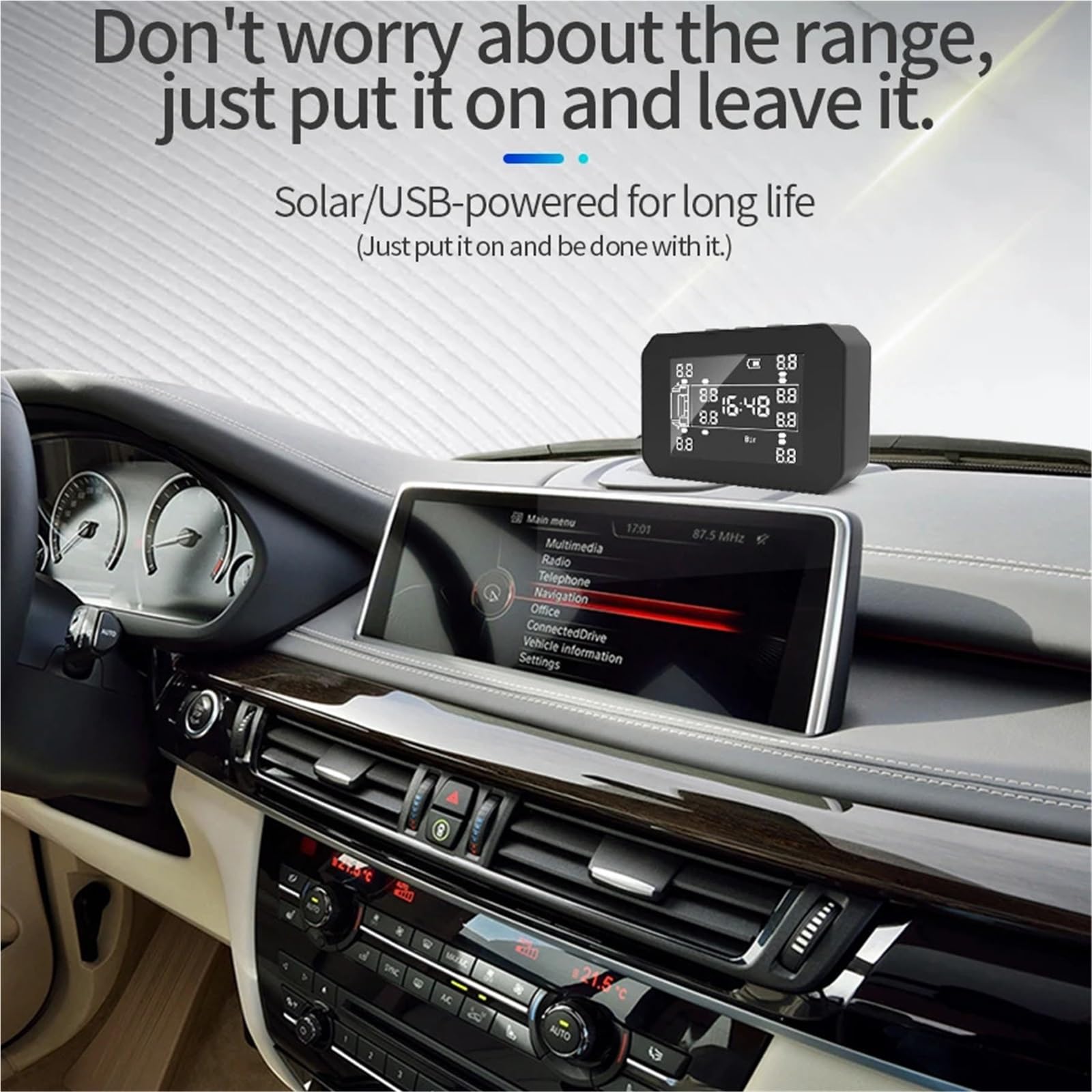Medidor Digital de Presión de Neumáticos Sistema de monitoreo de presión de neumáticos TPMS para automóvil 6/8/10 sensores, Alarma de presión y Temperatura de neumáticos en Tiempo Real.