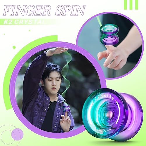 Vista 67 de MAGICYOYO Yoyos de doble propósito, paquete de 2, Yoyo de metal N11 y plástico Yo Yo K2 Crystal White Responsive Yo Yos para niños principiantes