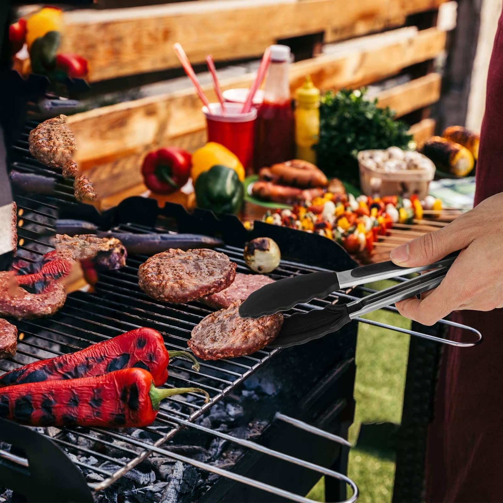 MRKU Clip per Sacchetti per Alimenti, pinze in Silicone per Barbecue, grigliate, Insalata, Pane, pinze da Cucina antiaderenti con Blocco Integrato