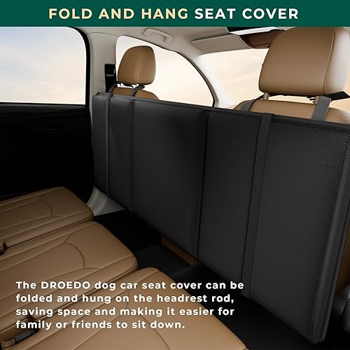 Miniatura 6 de Funda de asiento de automóvil de fondo duro para perros, soporta hasta 500 libras, extensor de asiento trasero impermeable para perros, hamaca