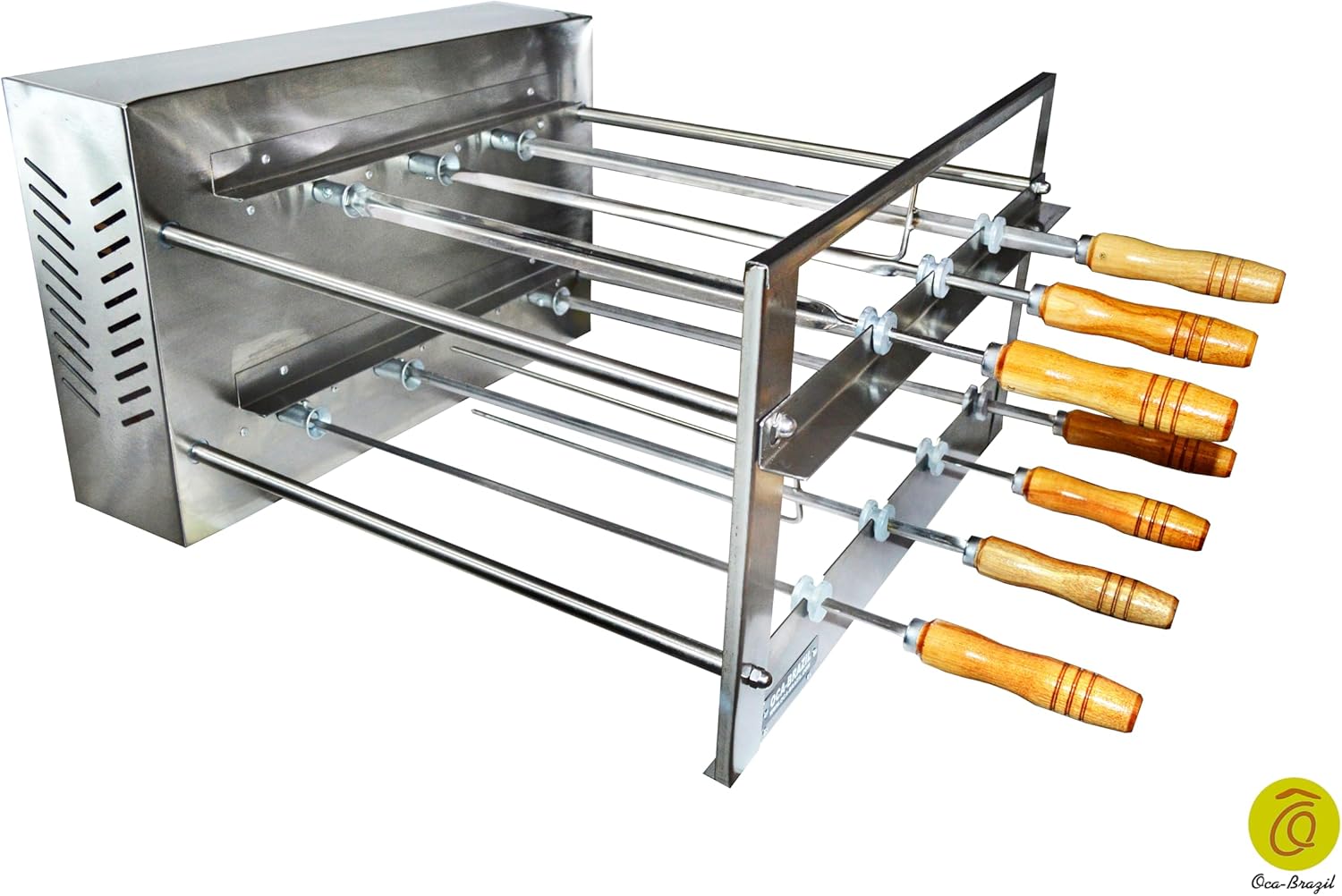 Brazilian BBQ Charcoal Grill - 07 Skewers - Rotisserie System - Oca-Brazil