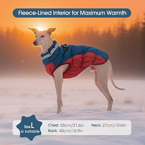 Miniatura 6 de FUAMEY Chaqueta de invierno para perro, abrigos para clima frío para perro, chaleco acolchado para perro, ropa cálida con cremallera, resistente al
