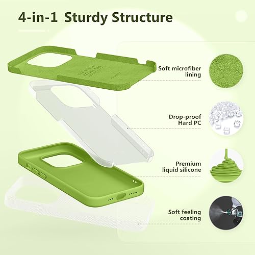 Miniatura 5 de GONEZ Funda para iPhone 14 Pro, con 2 protectores de pantalla + 2 protectores de lente de cámara, forro de microfibra suave antiarañazos, funda