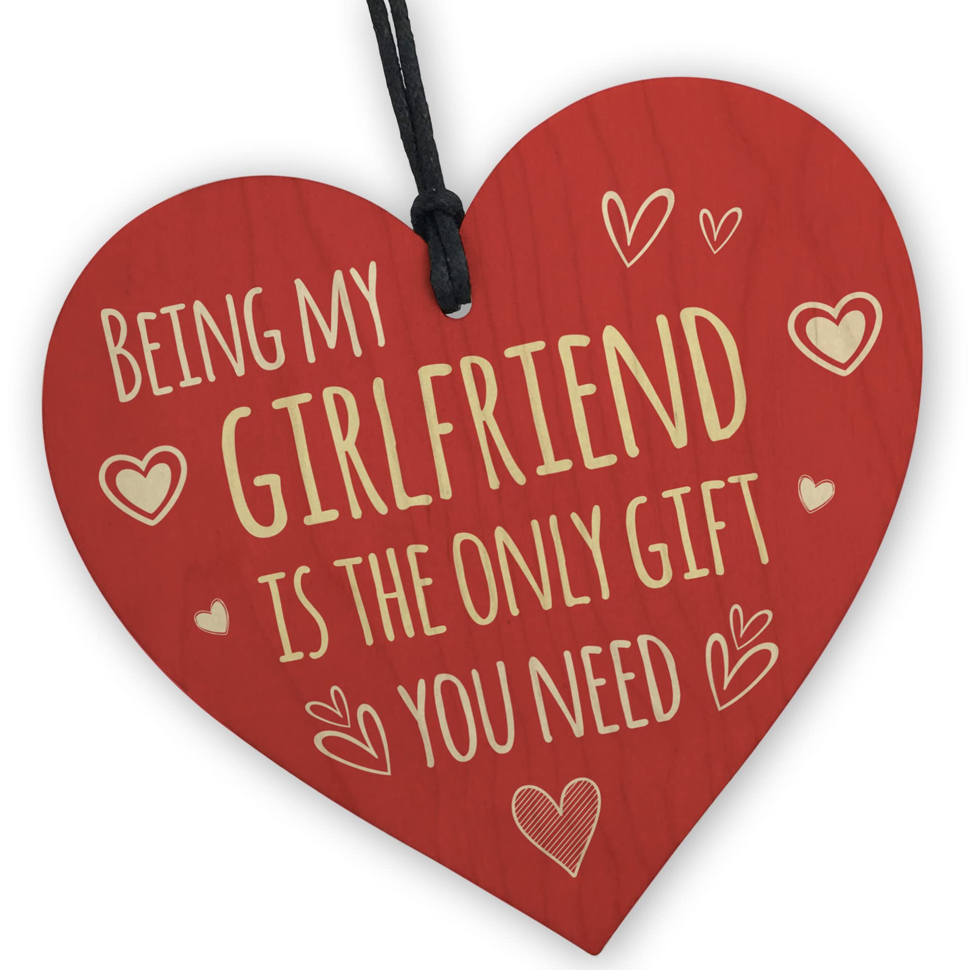 Red Ocean Funny Girlfriend Gifts from Boyfriend Girlfriend Birthday Valentines Anniversary Present Idea Wood Heart Plaque
