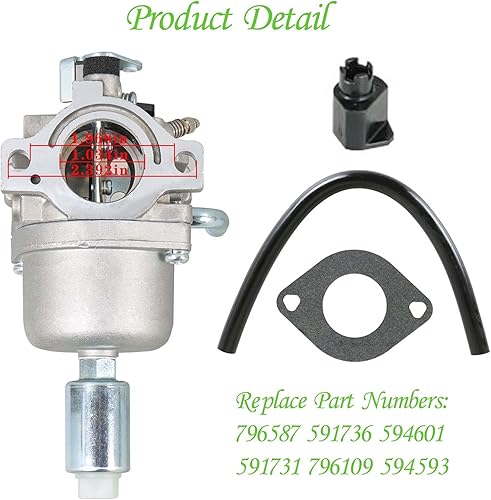 Miniatura 2 de Repuesto de carburador para Briggs Stratton 17.5HP 19HP 19.5HP 21HP Motor 796109 591731 594593 Cortacésped Tractor Kit