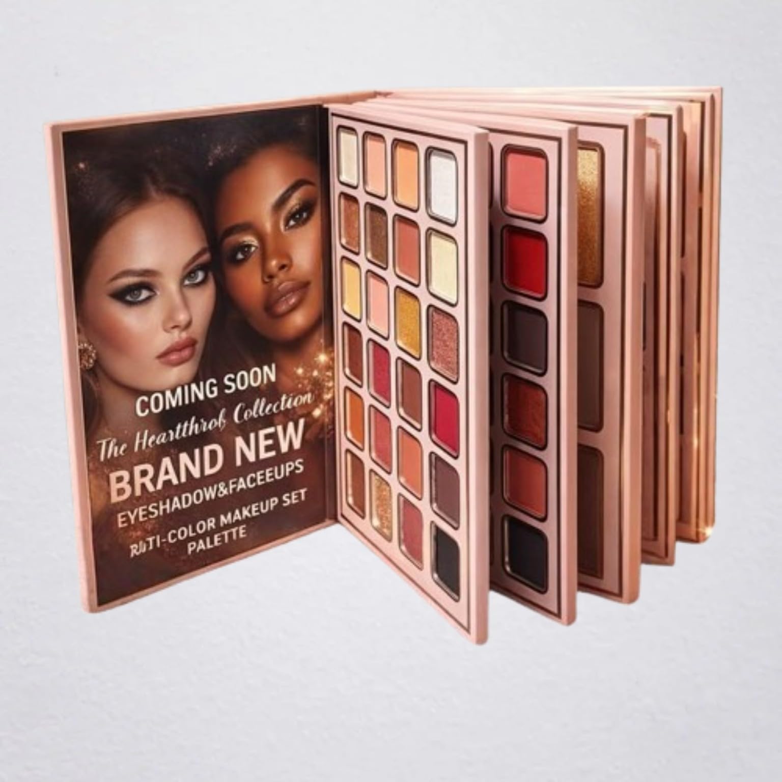The Heartthrob Collection Multi-Color Eyeshadow and Face Makeup Set Paletts and Reds but a little tampered and smudged from some areas-image-23