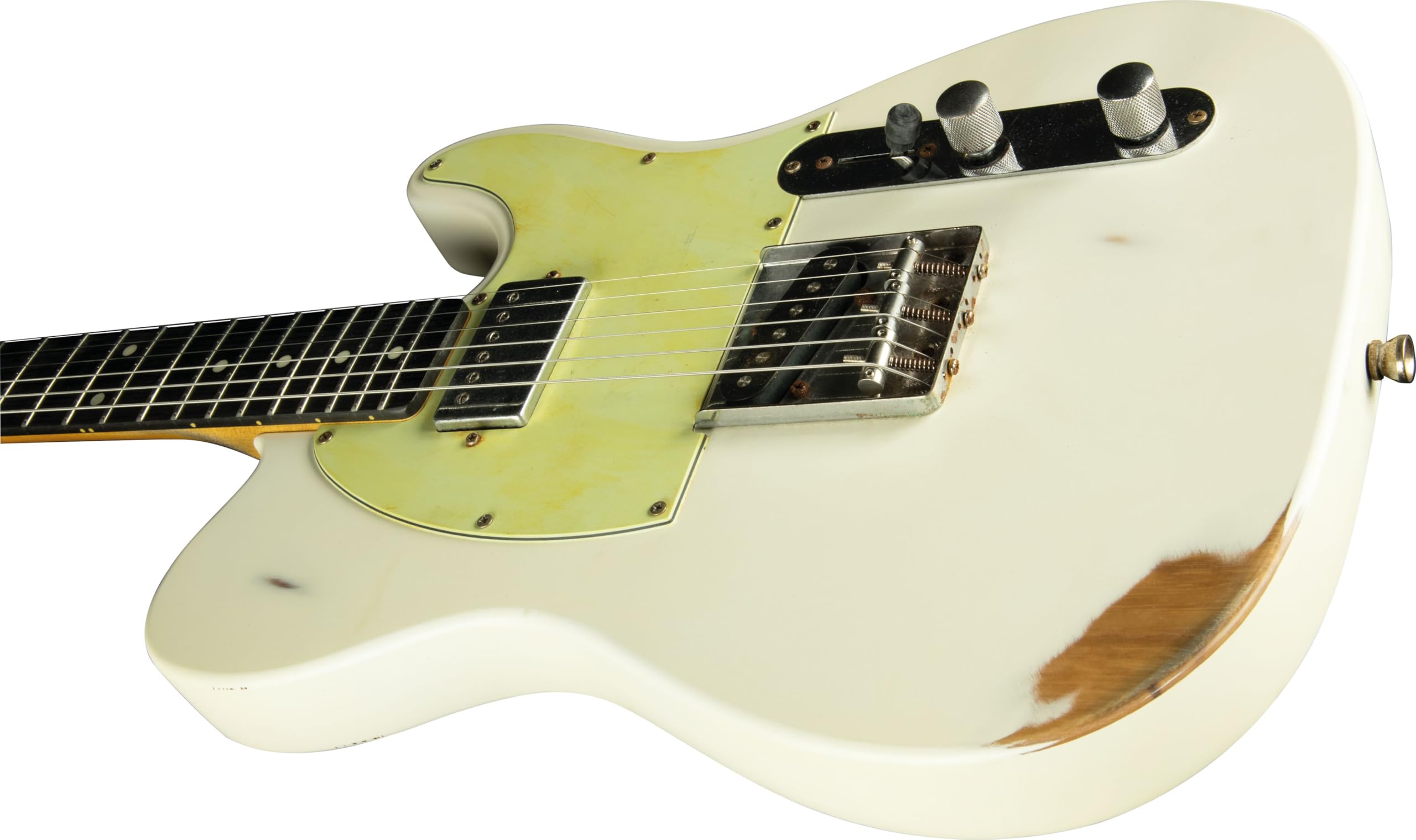 EKO GUITARS - Tero Relic Olympic White, Guitare Électrique avec finition Relic, Série "Original Relic", Corps en Paulownia, Manche en Érable, Touche 22 frettes en résine Eko WPC, Couleur Olympic White