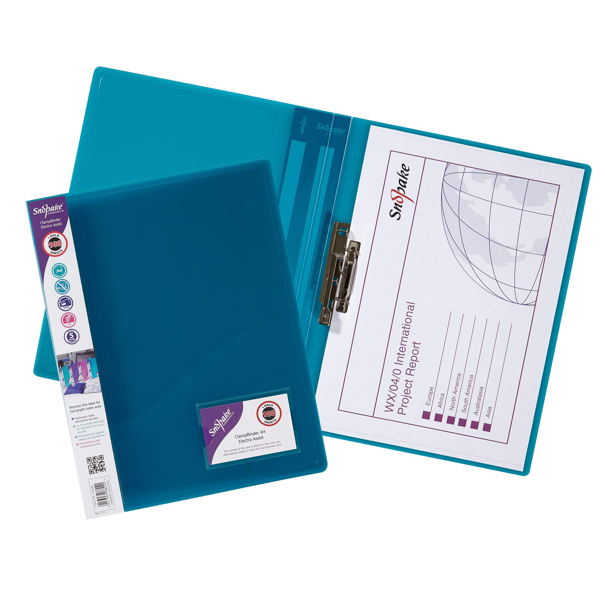 Snopake Classeur à pince Couleurs assorties A4 10 pièces (Import Royaume Uni)