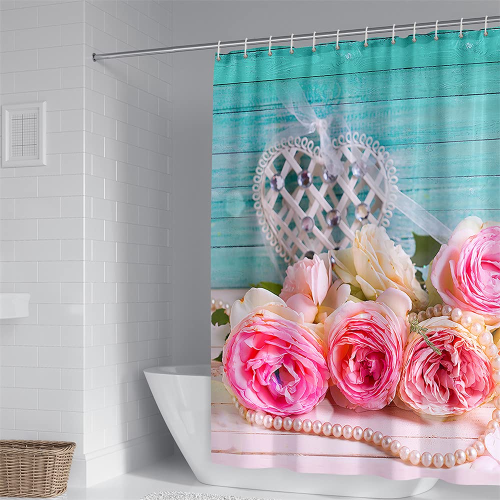 Douchegordijn waterdicht schimmelbestendig badkamergordijn, meiju 3D zonnebloem bedrukt polyester wasbaar sneldrogend badgordijn met 12 haken voor badkuip douchecabine (zonnig, 150x180cm