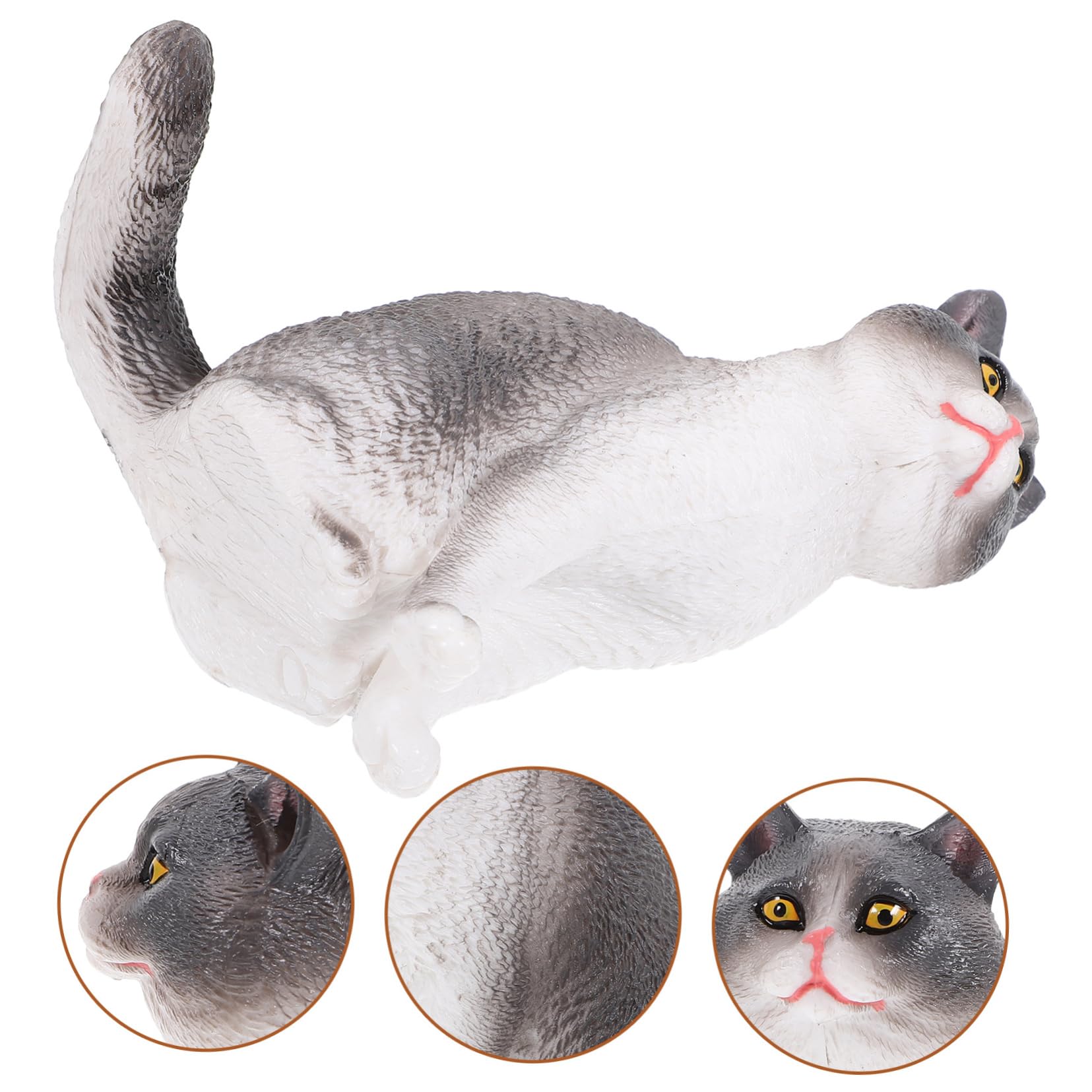 BESPORTBLE 3pezzi Statua Decorativa Di Gatto Plastica Scultura Elegante Per Giardino Cortile e Patio Statuetta Simpatica Per Decorare Spazi Esterni e Interni Per Giardino Prato e Libreria