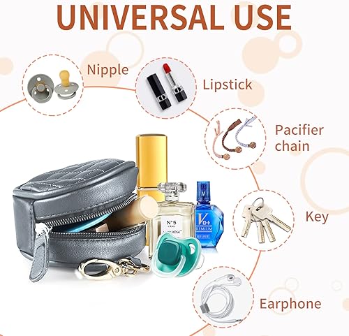 Miniatura 3 de Maveek - Funda para chupete con clip, con cierre para bolsa de pañales o bolsa para bolsa de pañales con capacidad para 2 paquetes para bebés niños