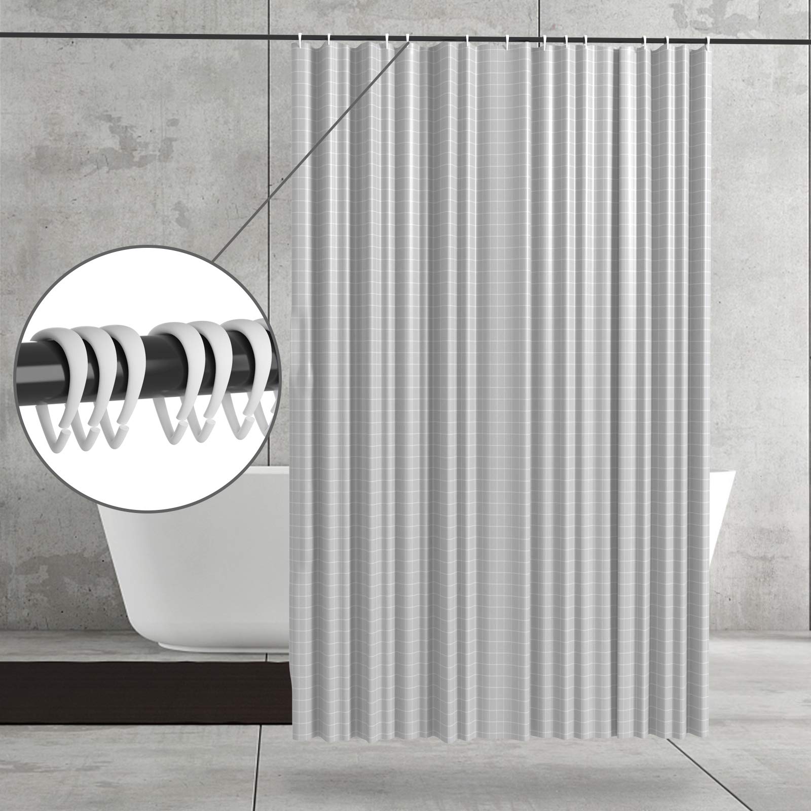 Top-Spring Duschvorhangringe, 12 Stück – Tropfenförmig, Weiß, Für Stangen Bis 2,5 Cm