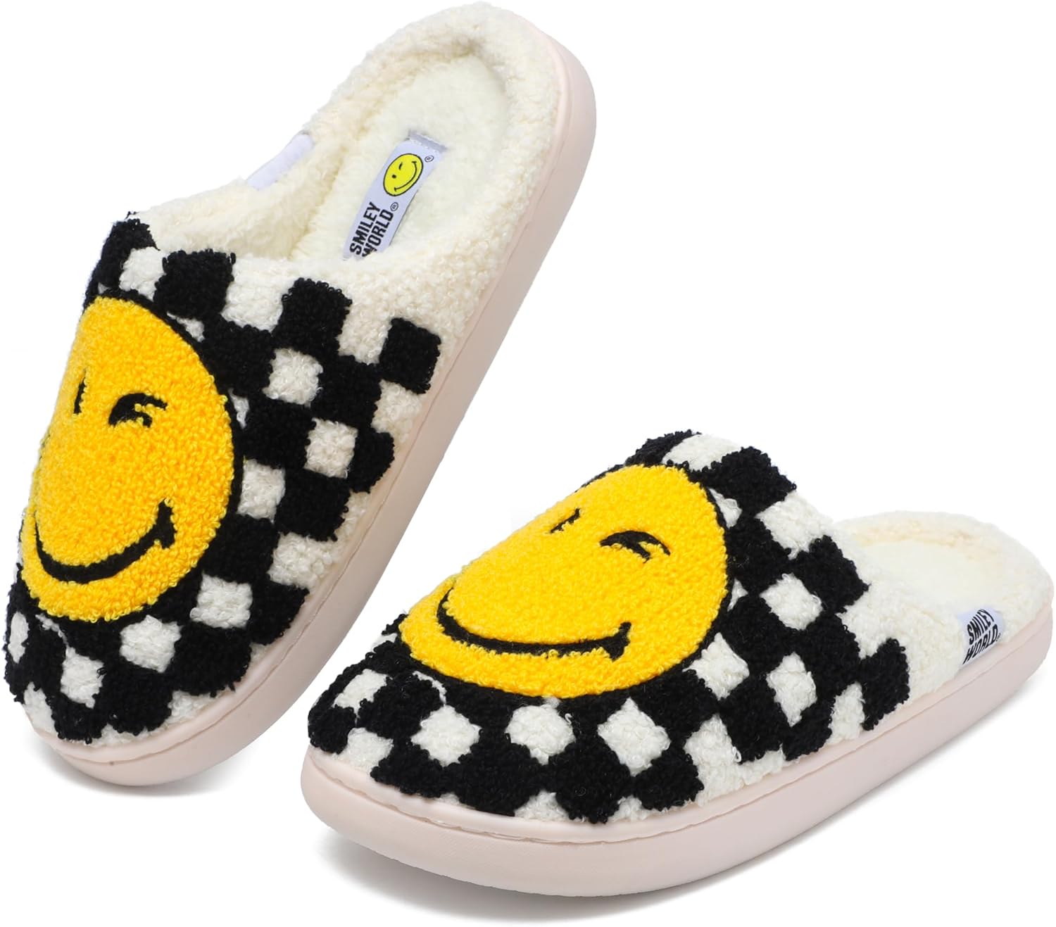 SMILEYWORLD® Kids Slippers丨Boys Girls Smiley Face House Slippers丨Winter Warm Soft Plush Indoor Outdoor Memory Foam Fuzzy Flat Slides丨Comfy Slip-on Shoes - Image 8