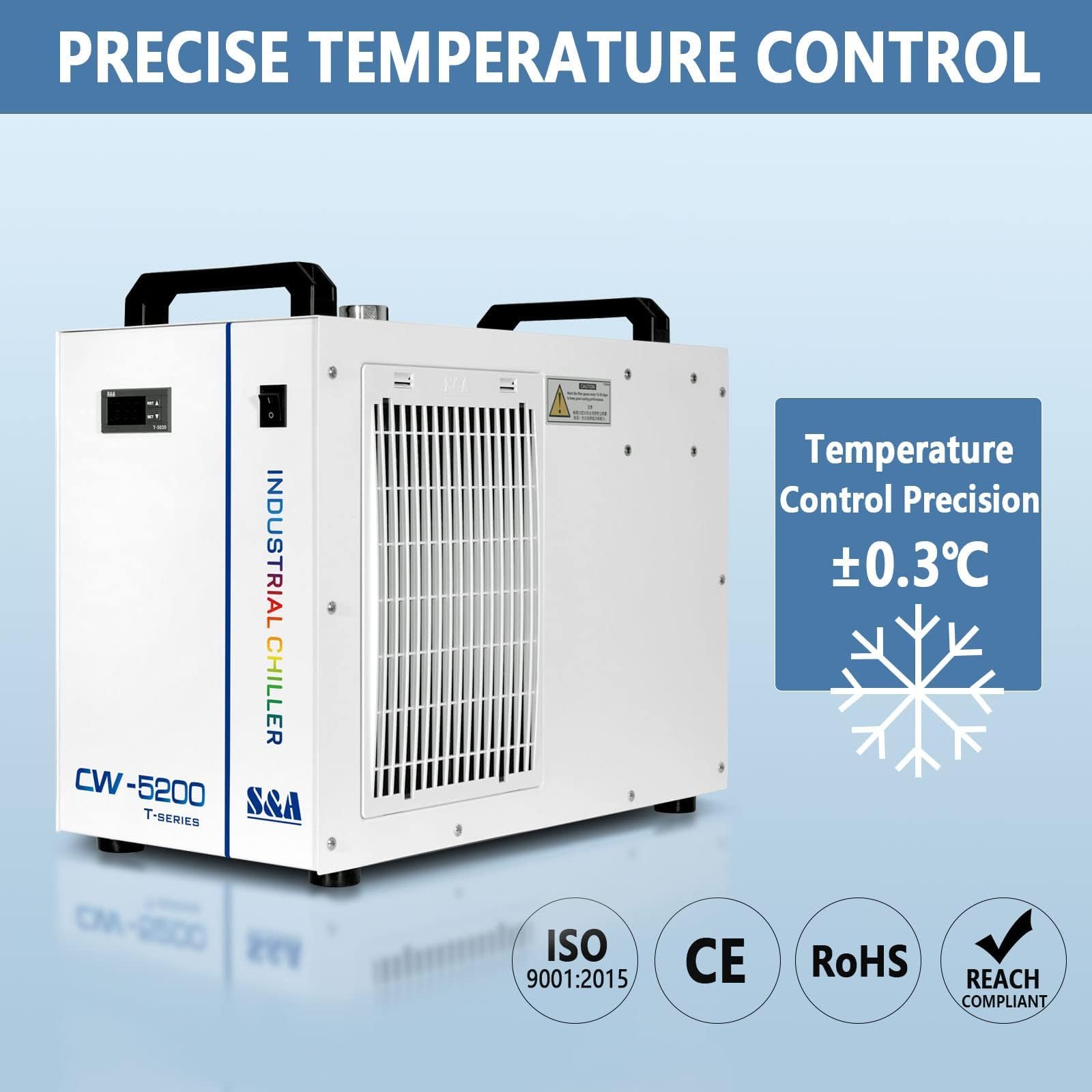 Industrial Water Chiller Cool 15W-30W Solid-State Laser or a Single 30W RF Laser CW-5200TI