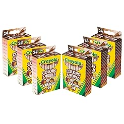 Crayola Bulk Crayon Set, Colors of The World, Multicultural Crayons, School Supplies, 6 Sets of 24 Colors