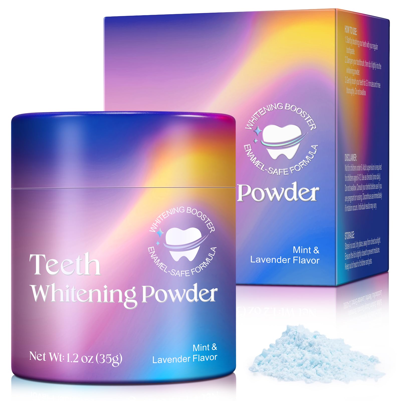 Teeth Whitening Powder - Whitening Enhancer Enamel-Safe Formula Shimmer Deluxe Teeth Whitening Powder Helps Lift Stains Tooth Whitening