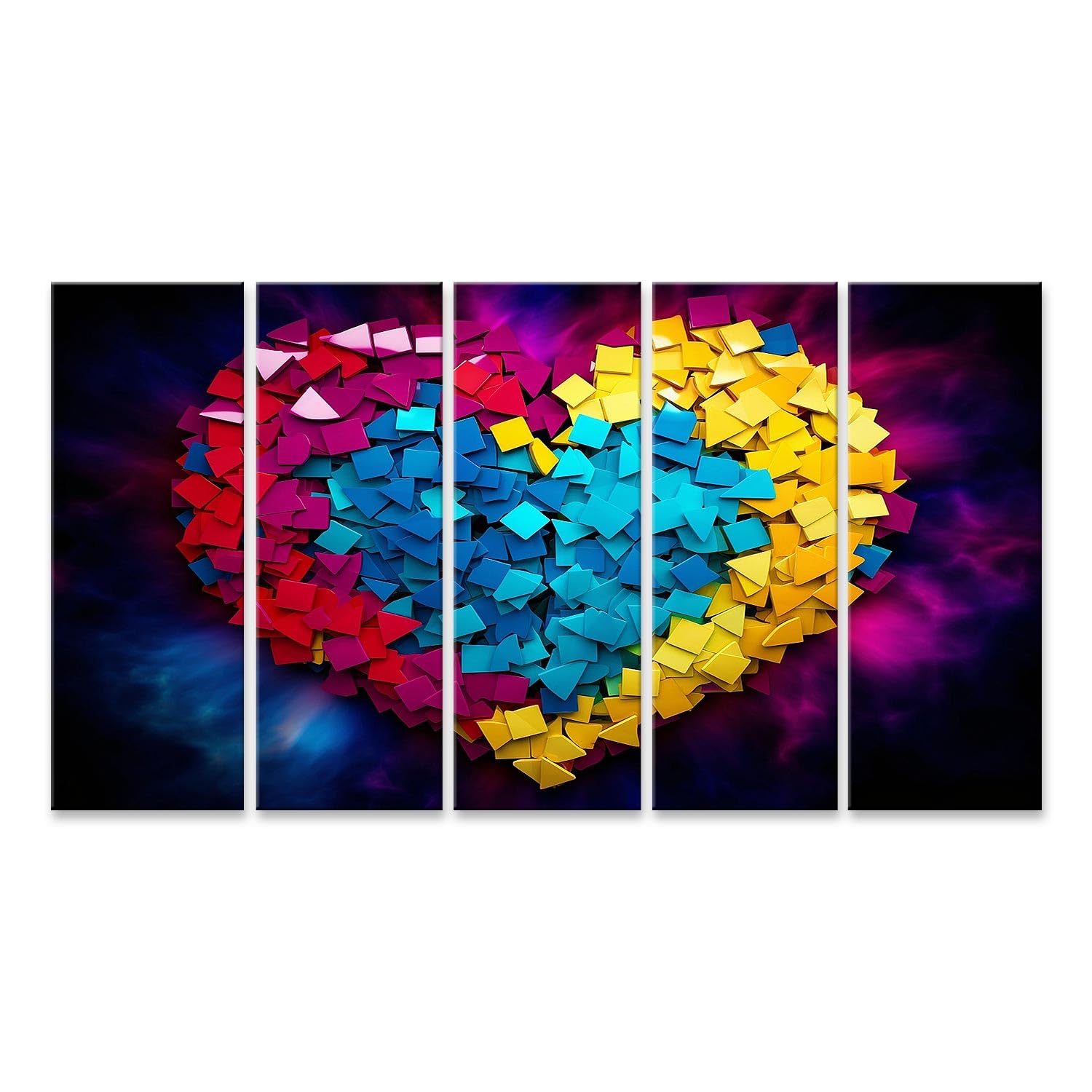 islandburner cuadro sobre lienzo colorido arco iris rompecabezas corazón autismo conciencia día imágenes murales póster