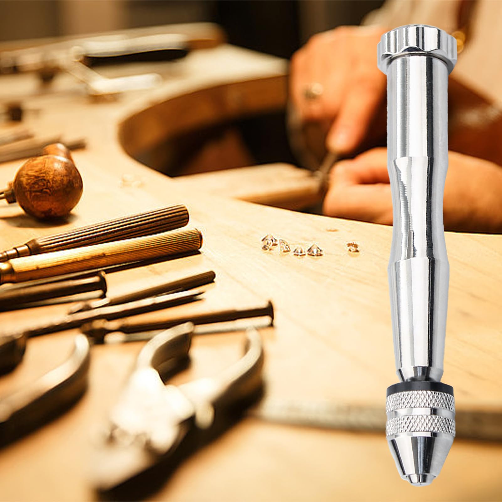 Set Trapani a Mano 10 Pezzi Punte Elicoidali 0.8-3.0mm per Modellismo Legno Fai Da Te Gioielli Argento